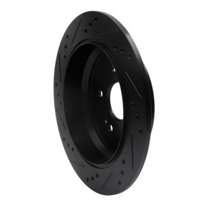 Acura RDX Brake Rotor (1) - Rear Right - R1 Concepts - Drilled & Slotted - Black - `05-`18